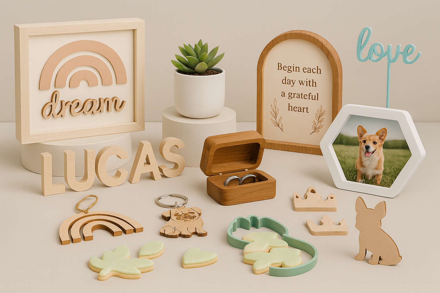 Objets décoratifs impression 3D et découpe CNC